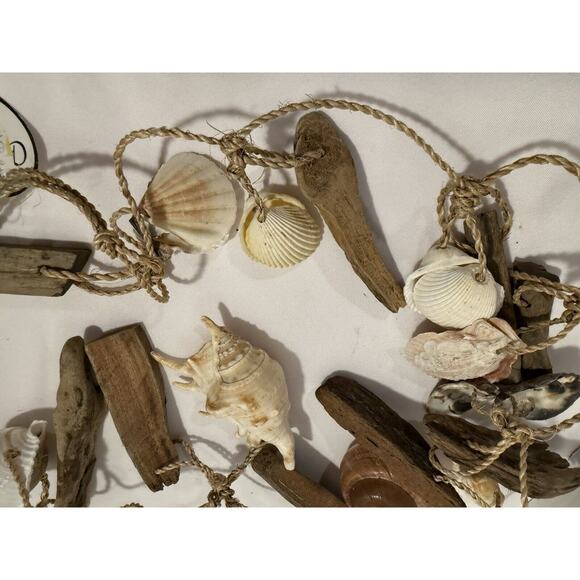 Driftwood & Shell Nautical Garland BoHo, Sea Ocean Natural Decor - Picture 4 of 10